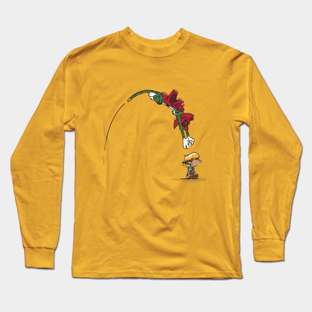 A kid and his Battle-cat Long Sleeve T-Shirt by Hoogie Tees